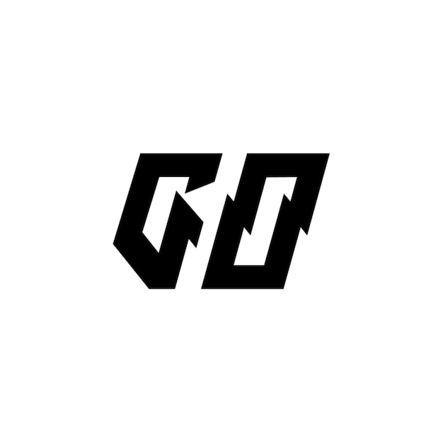 GO モノグラム ロゴ デザイン 文字 テキスト 名前 シンボル モノクロロゴタイプ アルファベット文字 シンプルロゴ