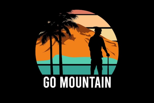 Go mountain retro vintage landscape design