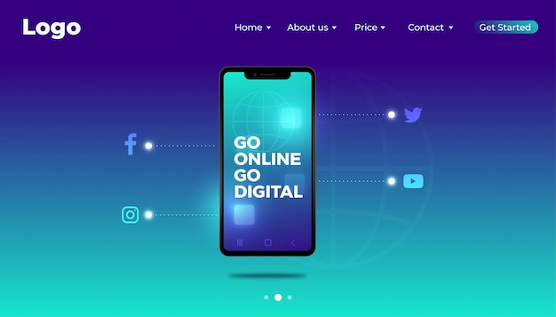 go online digital marketing website landing page