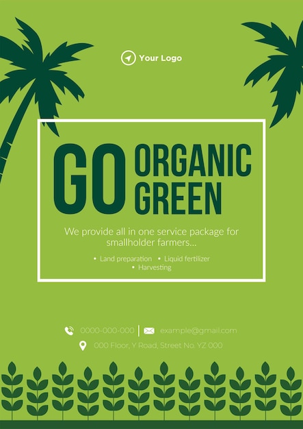 Go organic green flyer design template