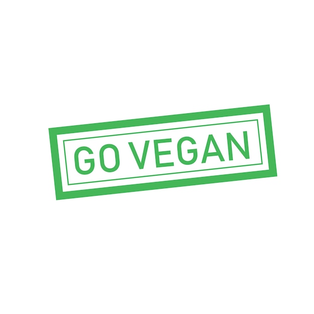 Go vegan green vector stamp sign