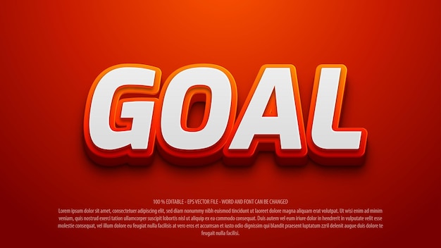 Goal 3d style editable text effect