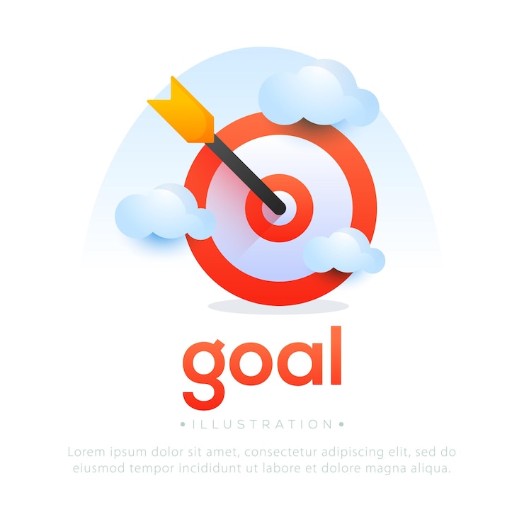 Vector goal design illustration for business finance or marketing