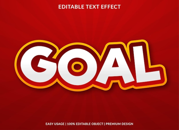 Goal editable text effect template premium style