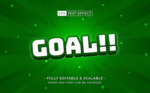 Vector goal editable text effects for football world cup or soccer green field background