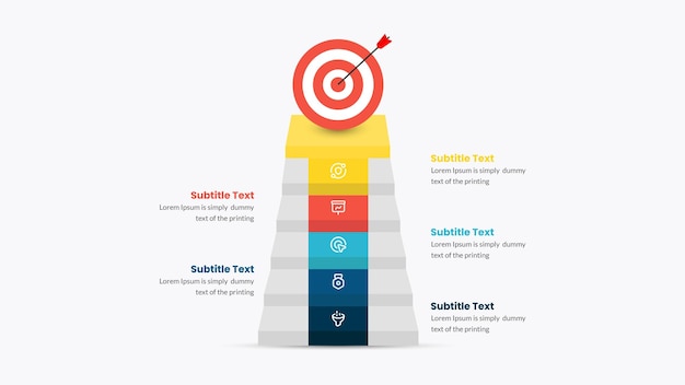 Goal Infographic template with target and dart. Vector illustration