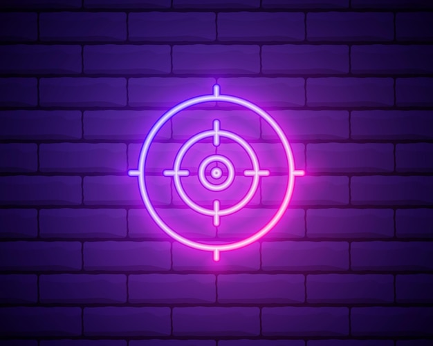 Goal neon style icon Simple thin line outline vector of fitness icons for ui and ux website or mobile application isolated on brick wall