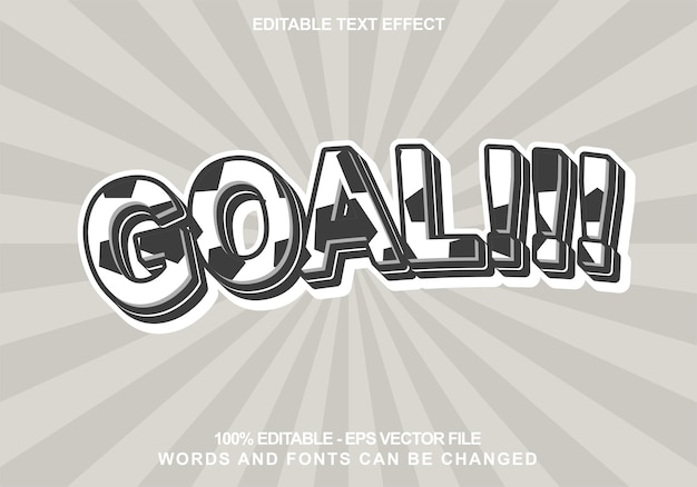 Goal template editable text effect style