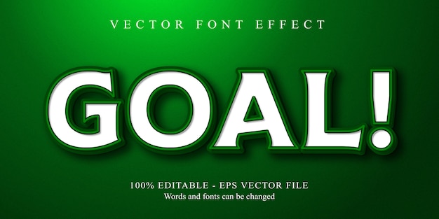 Goal text, cartoon style editable text effect