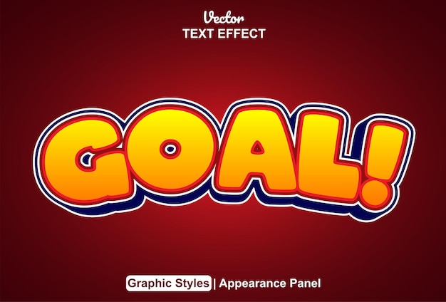 Goal text effect with graphic style and editable