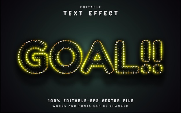 Goal text, yellow neon style text effect