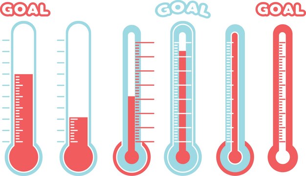 Vector goal thermometer vector