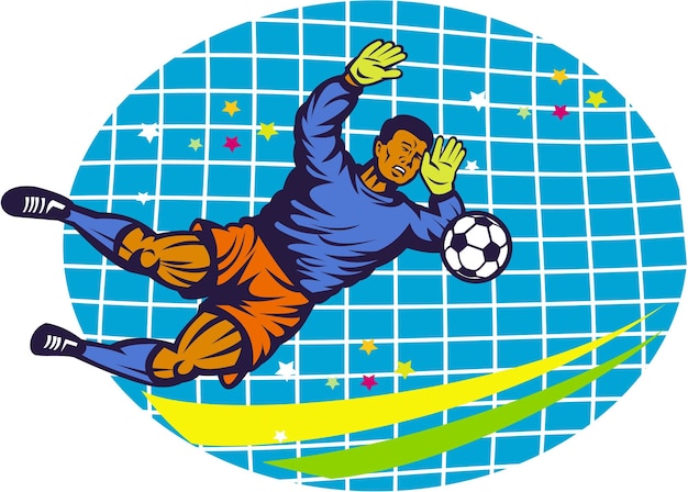 Goalie Voetbal Voetballer Retro