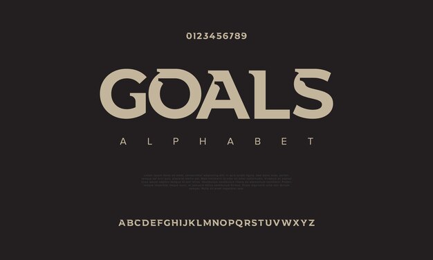 Goals creative modern urban alphabet font digital abstract moslem futuristic fashion sport minimal