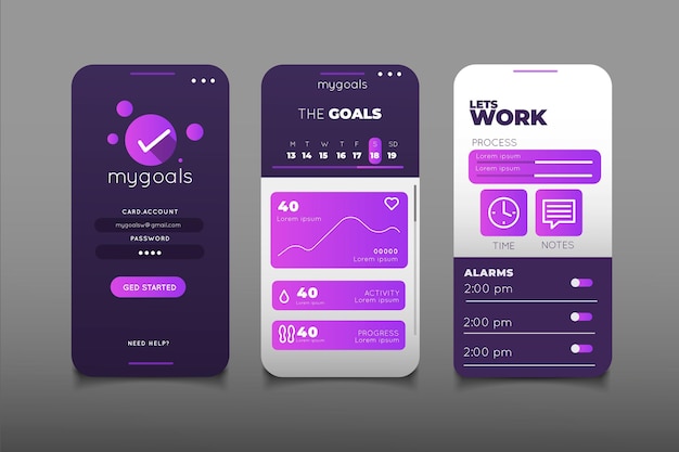 Goals and habits tracking app collection