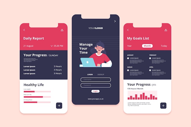 Goals and habits tracking app