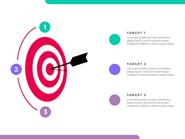 Modello di infografica obiettivi