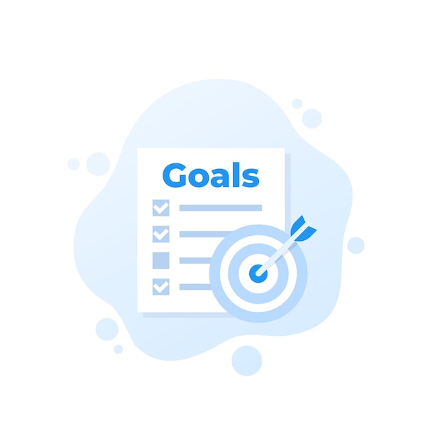 Vector goals and planning vector icon