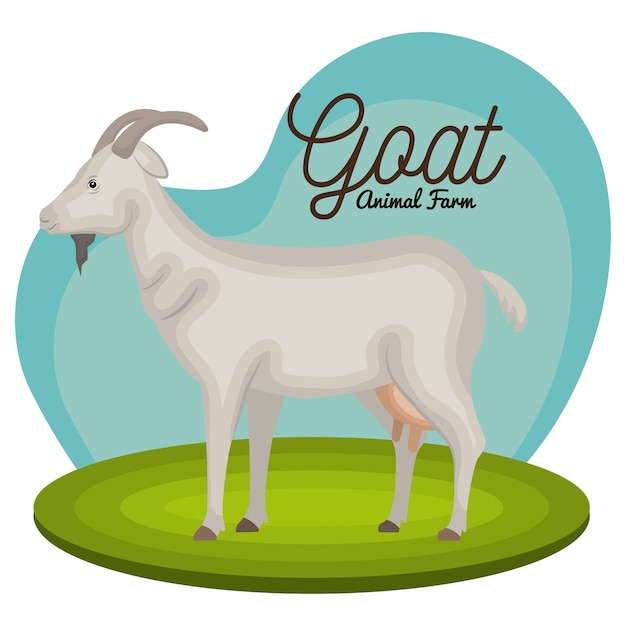 Vector goat animal farm icon