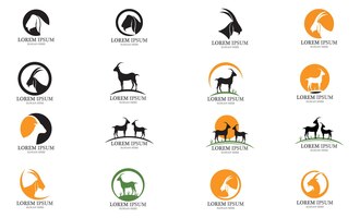 Vector goat animal logo vector image