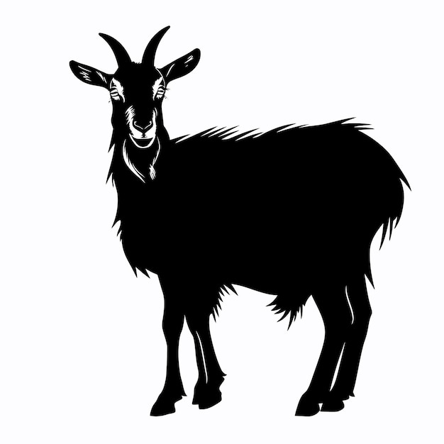 Vector goat_animal_silhouette_vector_illustration