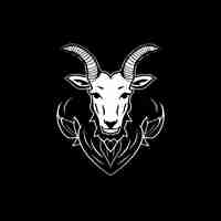 Vector goat black and white isolated icon vector illustration