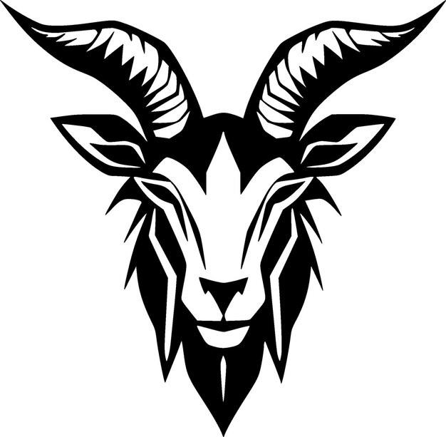 Vector goat black and white vector illustration