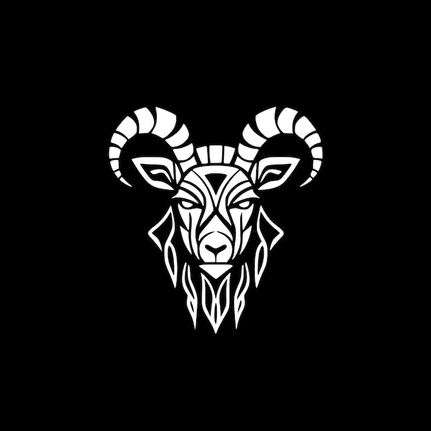 Goat Black and White Vector illustration