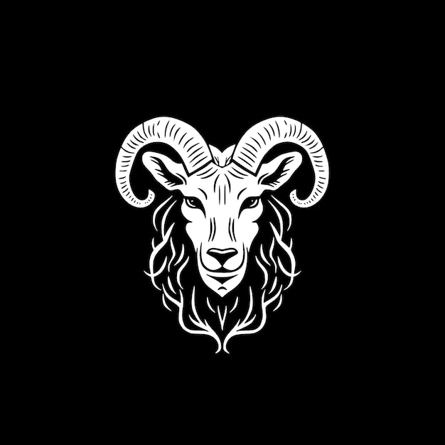 Vector goat black and white vector illustration