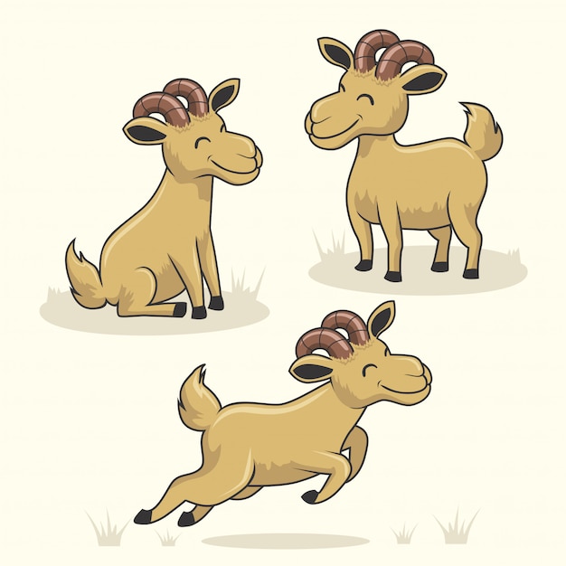 Goat Cartoon Cute Animals Chamois