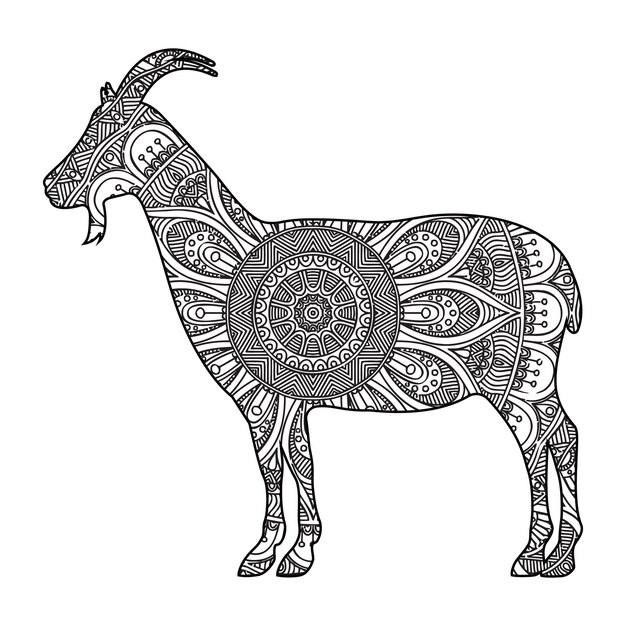 Goat coloring page for kids