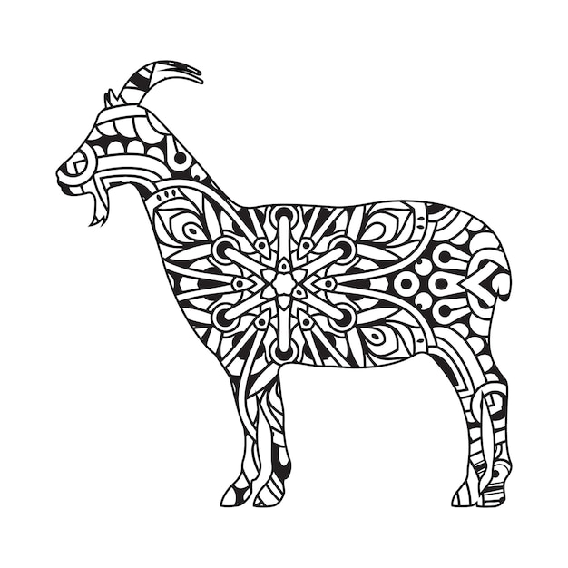 Goat coloring page for kids