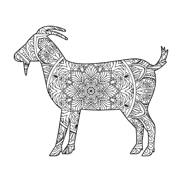 Goat coloring page for kids