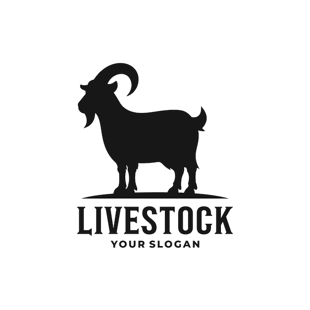 Vector goat farm livestock logo vector