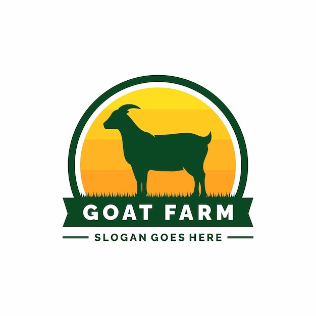 Goat farm livestock logo