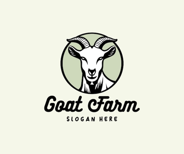 Vector goat farm logo design vector