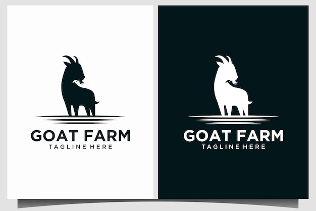 Vector goat farm standing logo design vector template