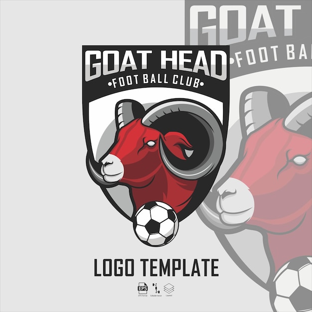Вектор Шаблон логотипа goat head foot ball, готовый формат eps 10