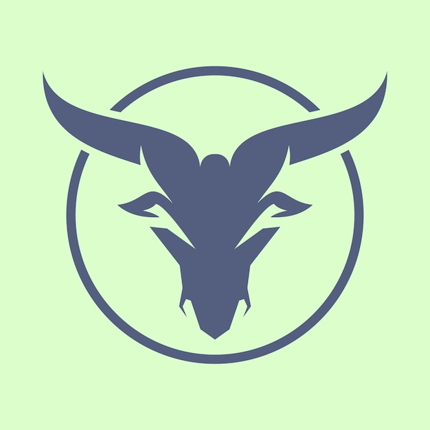 Вектор Логотип головы козла внутри круга