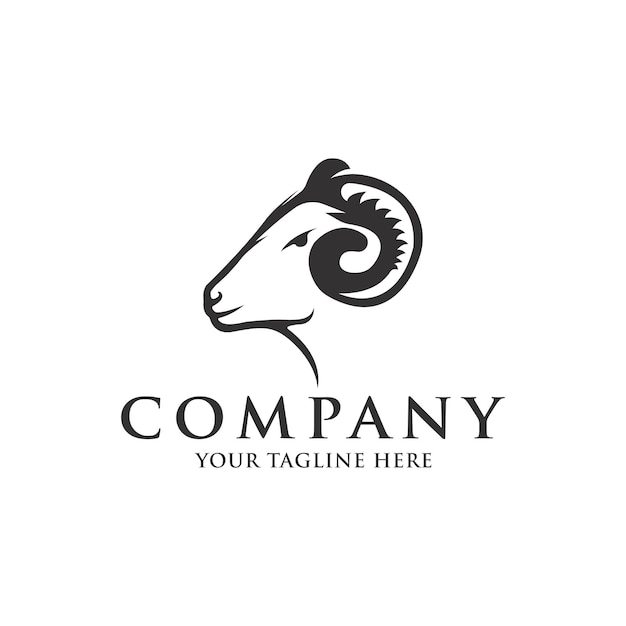 Goat head logo or sheep logo vector