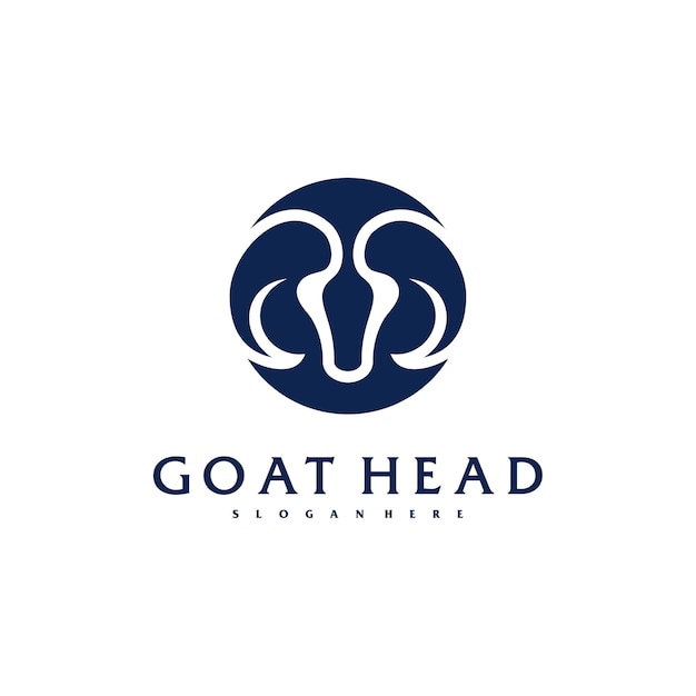 Goat Head logo template Creative Goat logo design vector