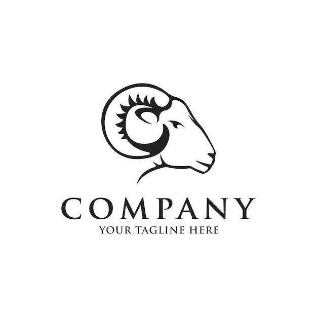 Goat head logo vector