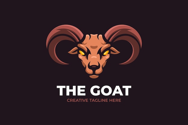 Goat Head Mascot Animal Logo