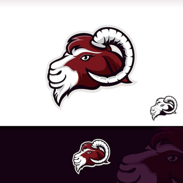 Vector goat head mascot logo