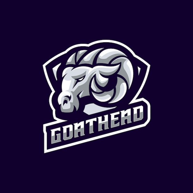 Goat head sport mascot modern logo template