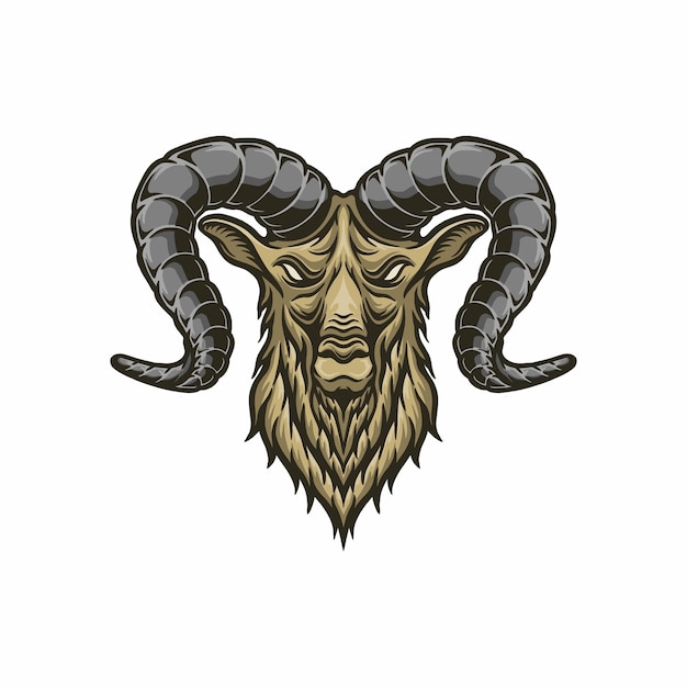 Goat head vector illustration