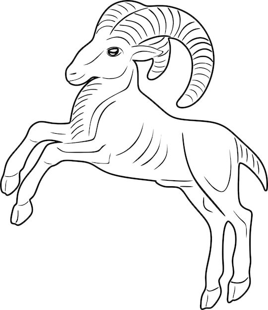 коза штриховой рисунок дизайн ручной работы силуэт