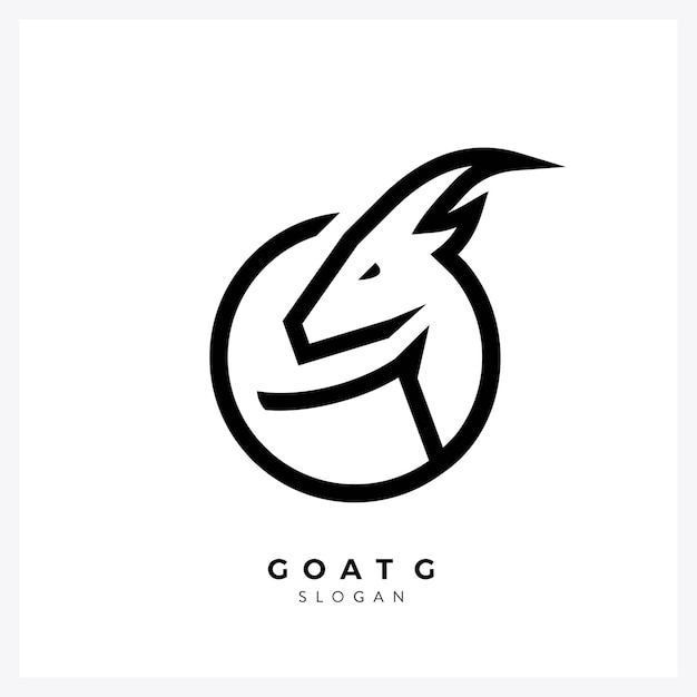 Иллюстрация дизайна логотипа GOAT line art для бизнеса