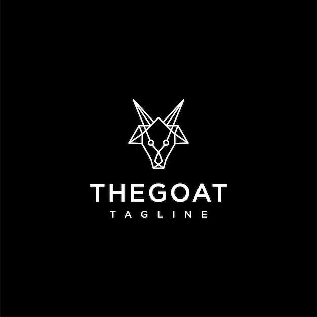 Vector goat line logo design vector template