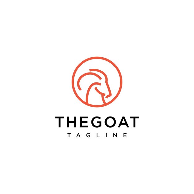 Goat line logo design vector template